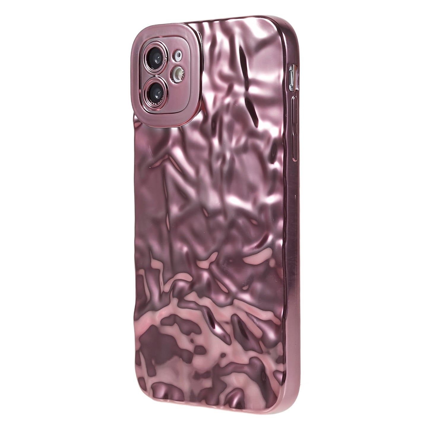 Soft TPU Phone Case for iPhone 12 , Electroplating Wrinkled Uneven Phone Cover