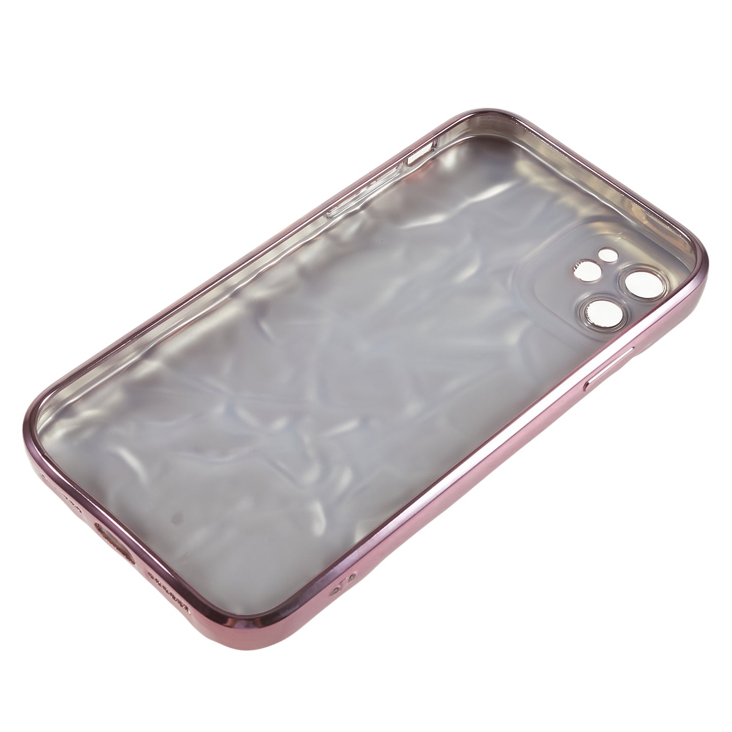 Soft TPU Phone Case for iPhone 12 , Electroplating Wrinkled Uneven Phone Cover