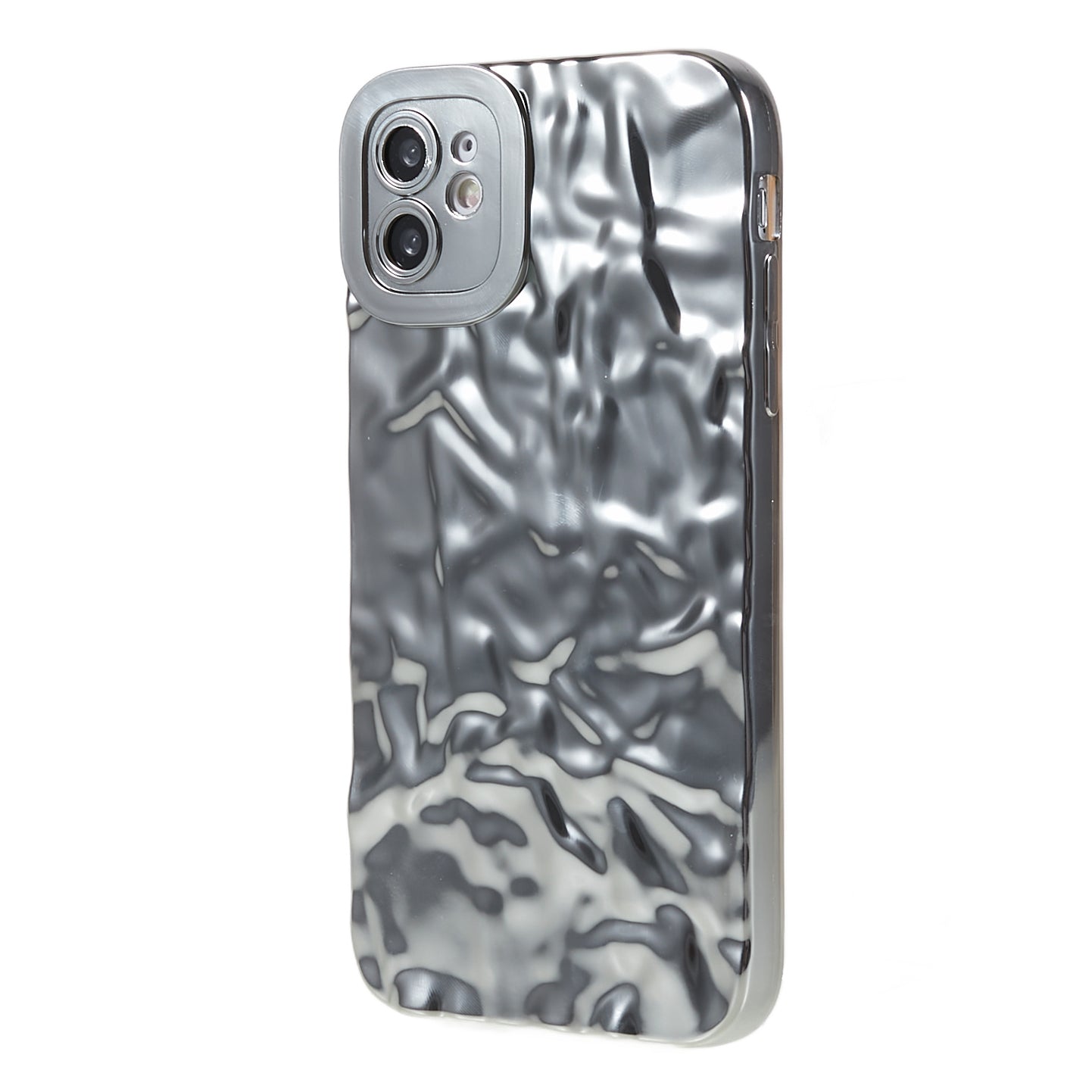 Wrinkled Uneven Phone Case for iPhone 11 , Electroplating Flexible TPU Phone Cover