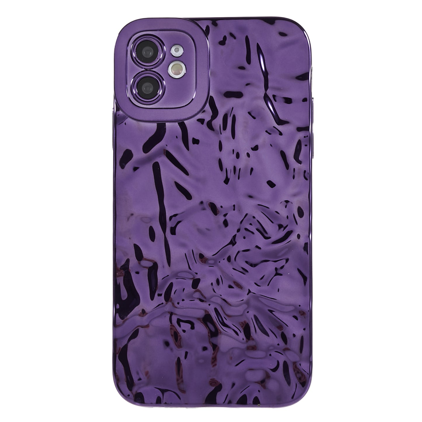 Wrinkled Uneven Phone Case for iPhone 11 , Electroplating Flexible TPU Phone Cover