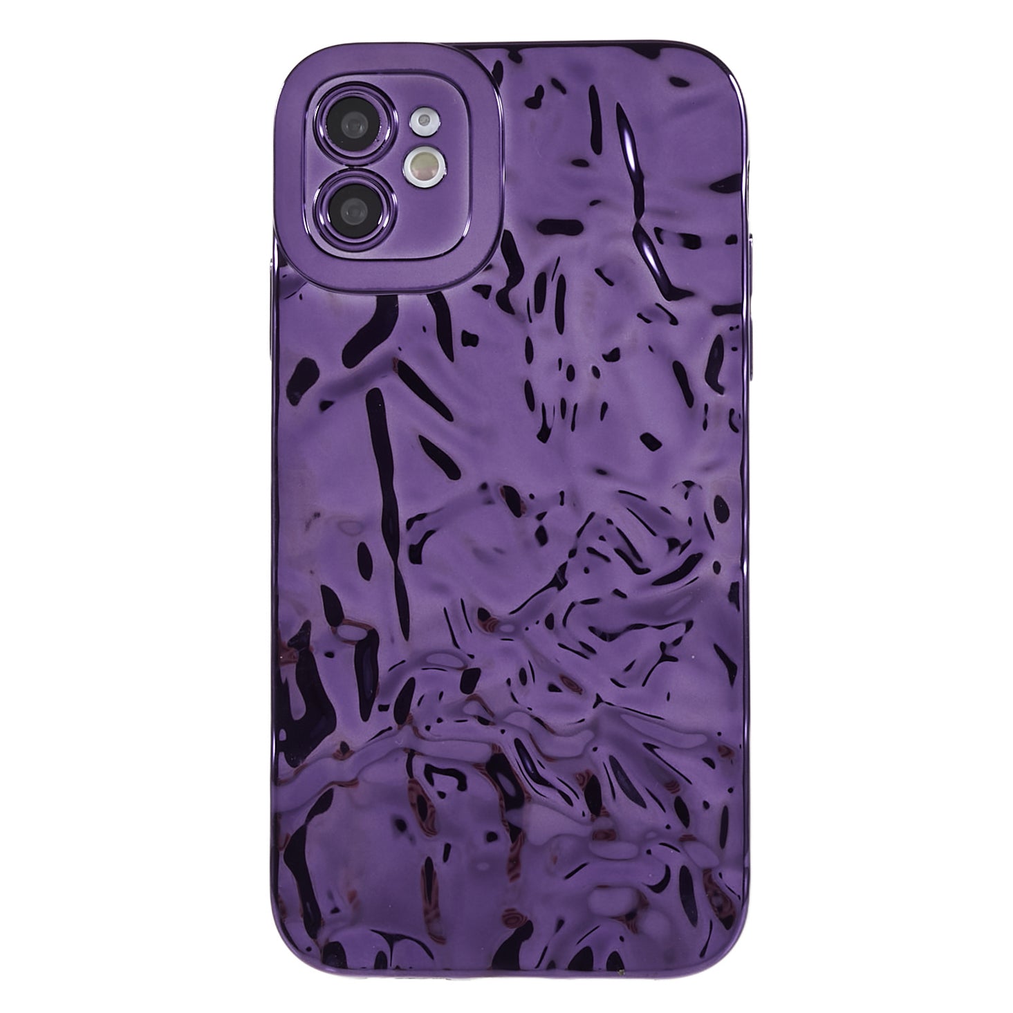 Wrinkled Uneven Phone Case for iPhone 11 , Electroplating Flexible TPU Phone Cover