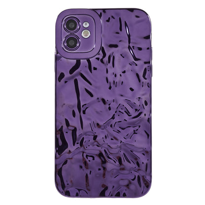 Wrinkled Uneven Phone Case for iPhone 11 , Electroplating Flexible TPU Phone Cover