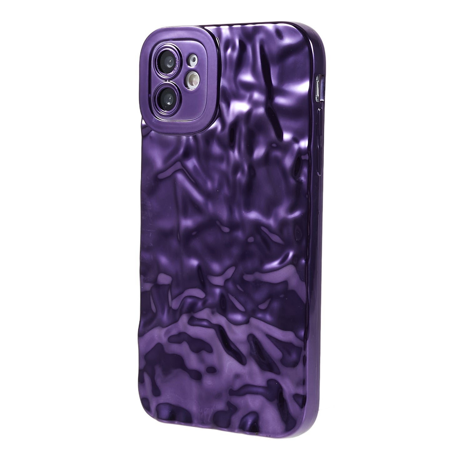 Wrinkled Uneven Phone Case for iPhone 11 , Electroplating Flexible TPU Phone Cover