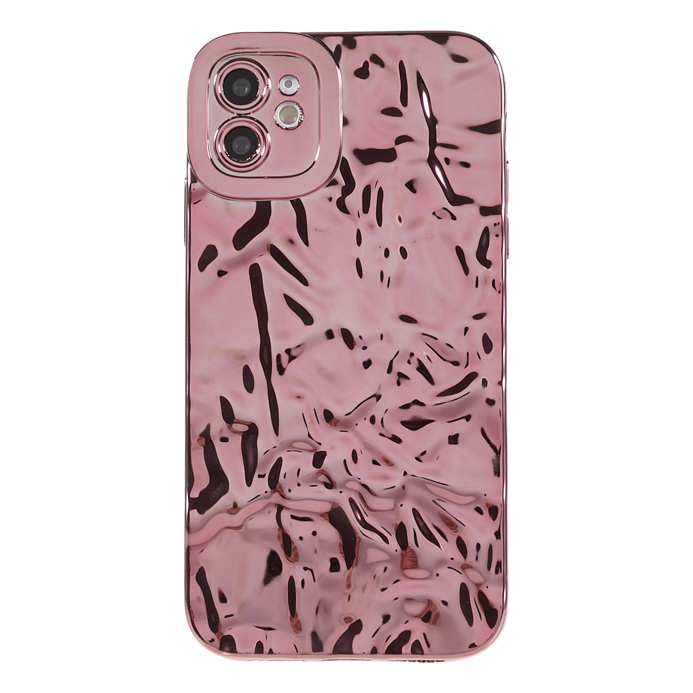 Wrinkled Uneven Phone Case for iPhone 11 , Electroplating Flexible TPU Phone Cover