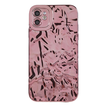 Wrinkled Uneven Phone Case for iPhone 11 , Electroplating Flexible TPU Phone Cover