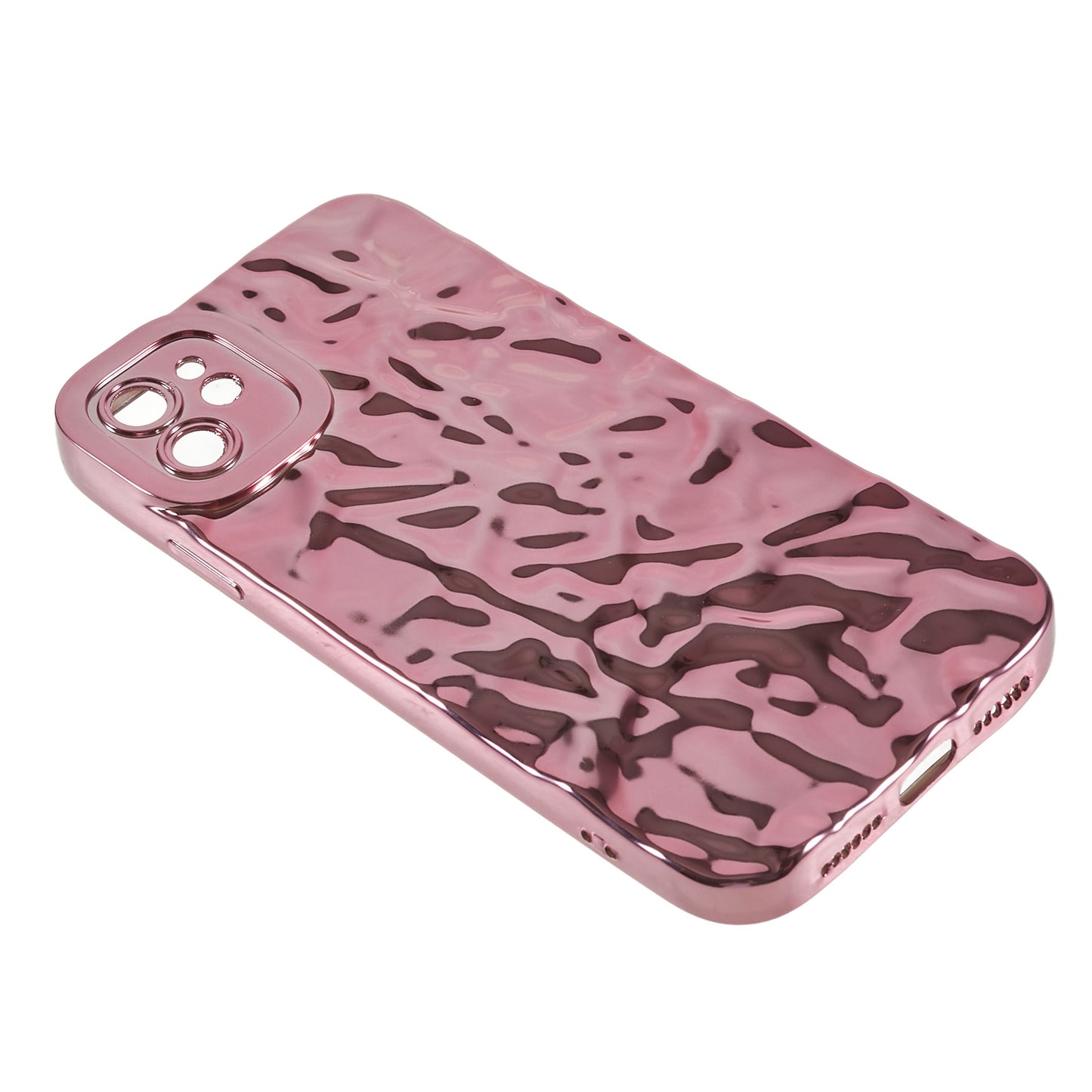 Wrinkled Uneven Phone Case for iPhone 11 , Electroplating Flexible TPU Phone Cover