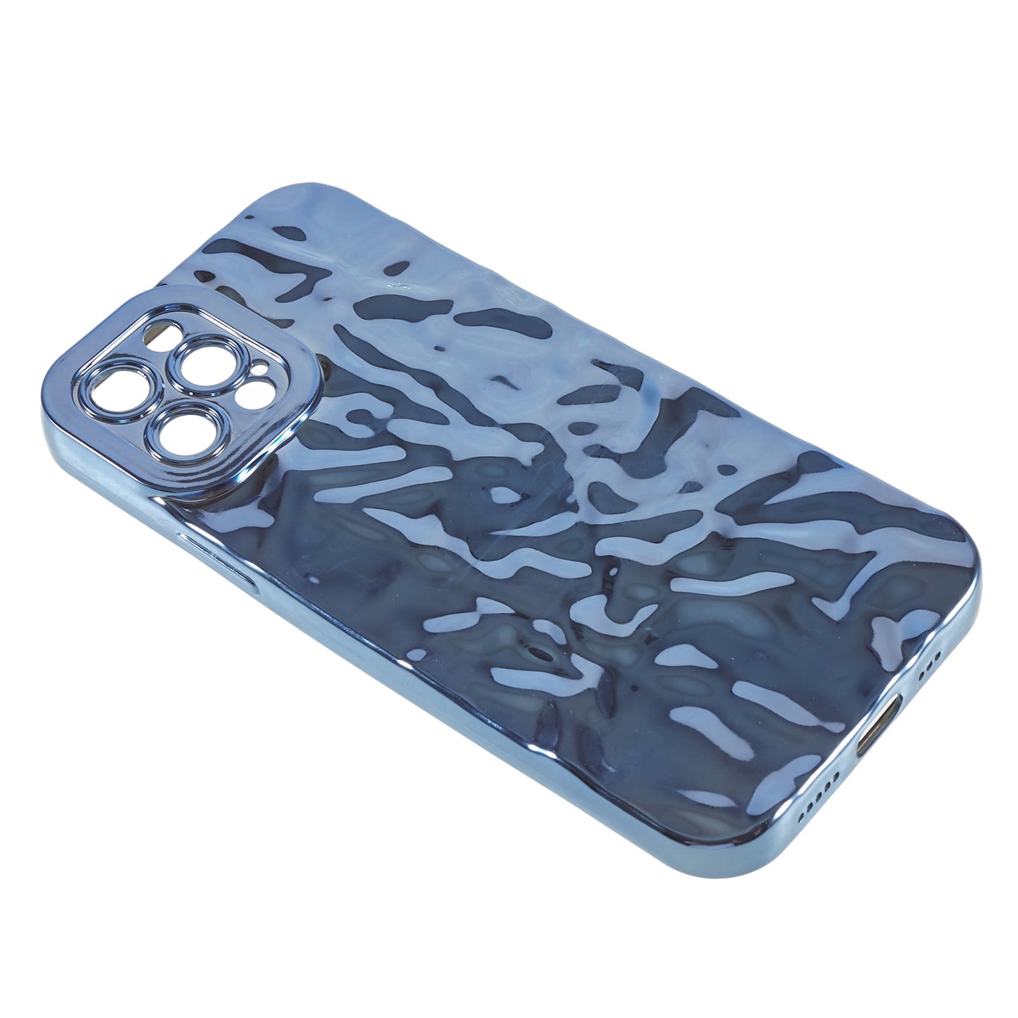 Phone TPU Case for iPhone 12 Pro Max , Wrinkled Uneven Electroplating Smartphone Cover