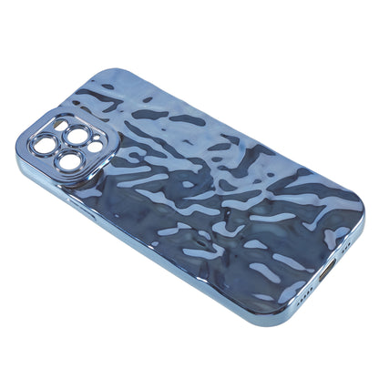 Phone TPU Case for iPhone 12 Pro Max , Wrinkled Uneven Electroplating Smartphone Cover