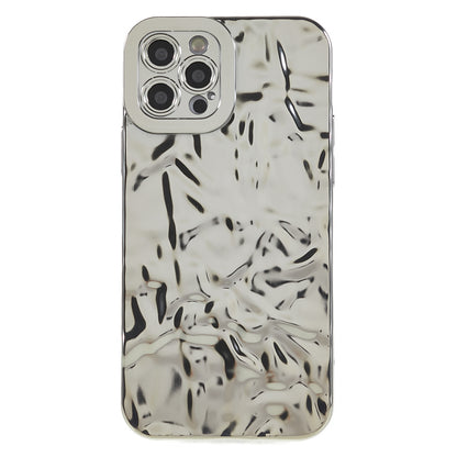 Phone TPU Case for iPhone 12 Pro Max , Wrinkled Uneven Electroplating Smartphone Cover