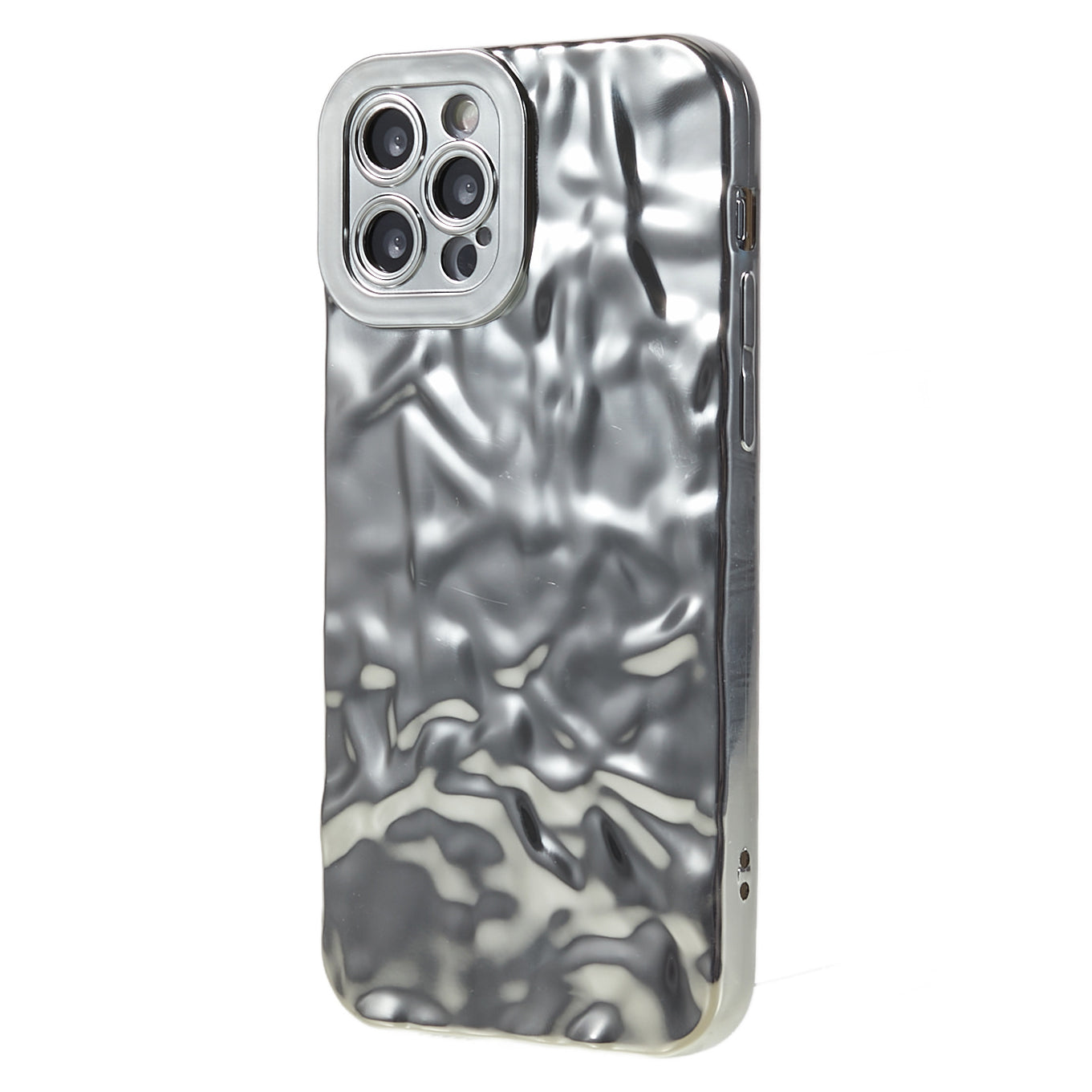 Phone TPU Case for iPhone 12 Pro Max , Wrinkled Uneven Electroplating Smartphone Cover