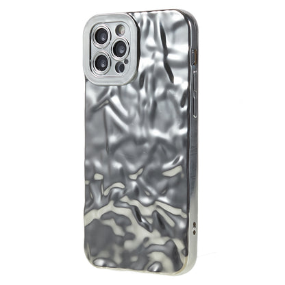Phone TPU Case for iPhone 12 Pro Max , Wrinkled Uneven Electroplating Smartphone Cover