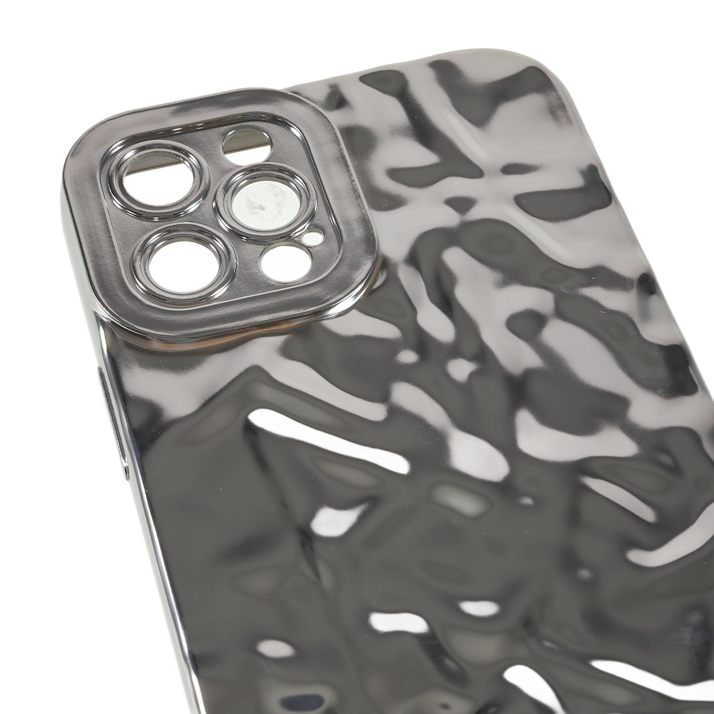 Phone TPU Case for iPhone 12 Pro Max , Wrinkled Uneven Electroplating Smartphone Cover