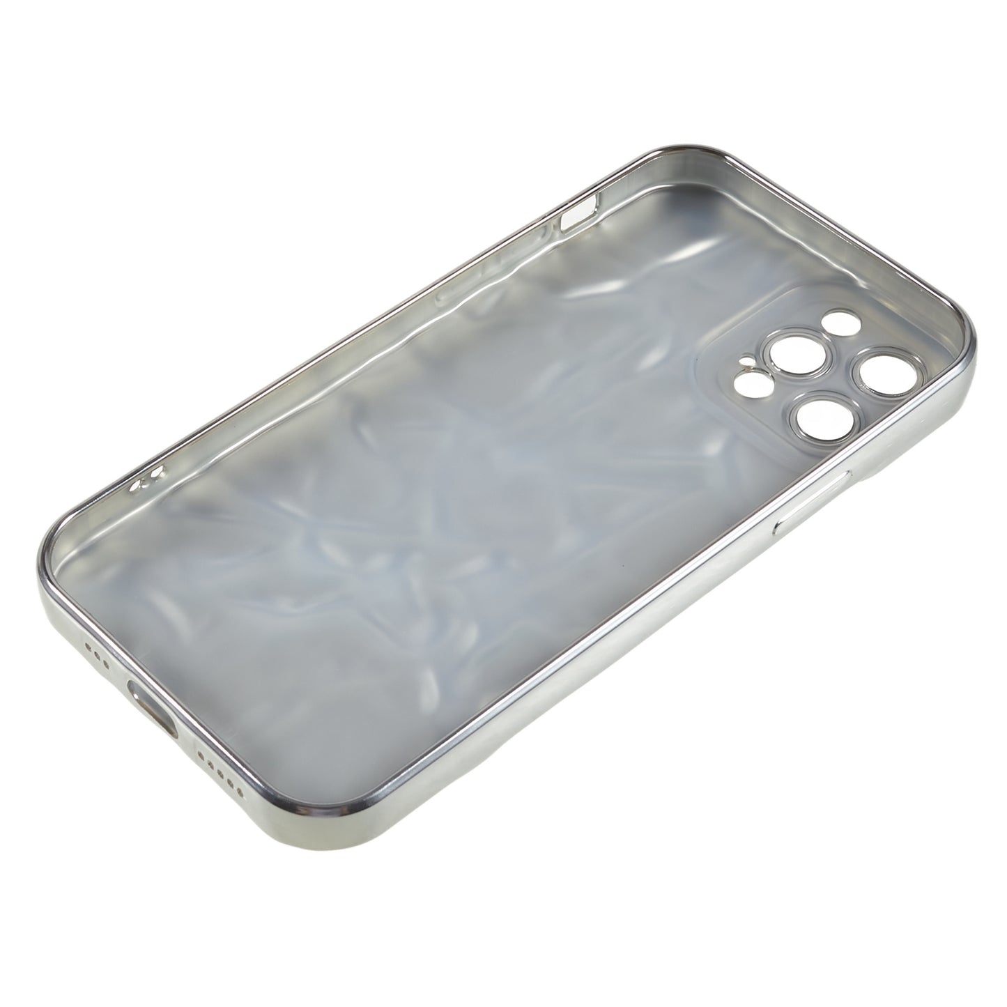 Phone TPU Case for iPhone 12 Pro Max , Wrinkled Uneven Electroplating Smartphone Cover