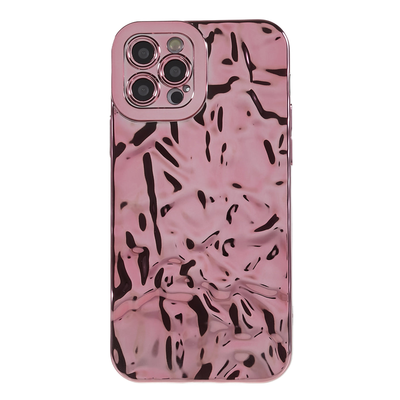 Phone TPU Case for iPhone 12 Pro Max , Wrinkled Uneven Electroplating Smartphone Cover
