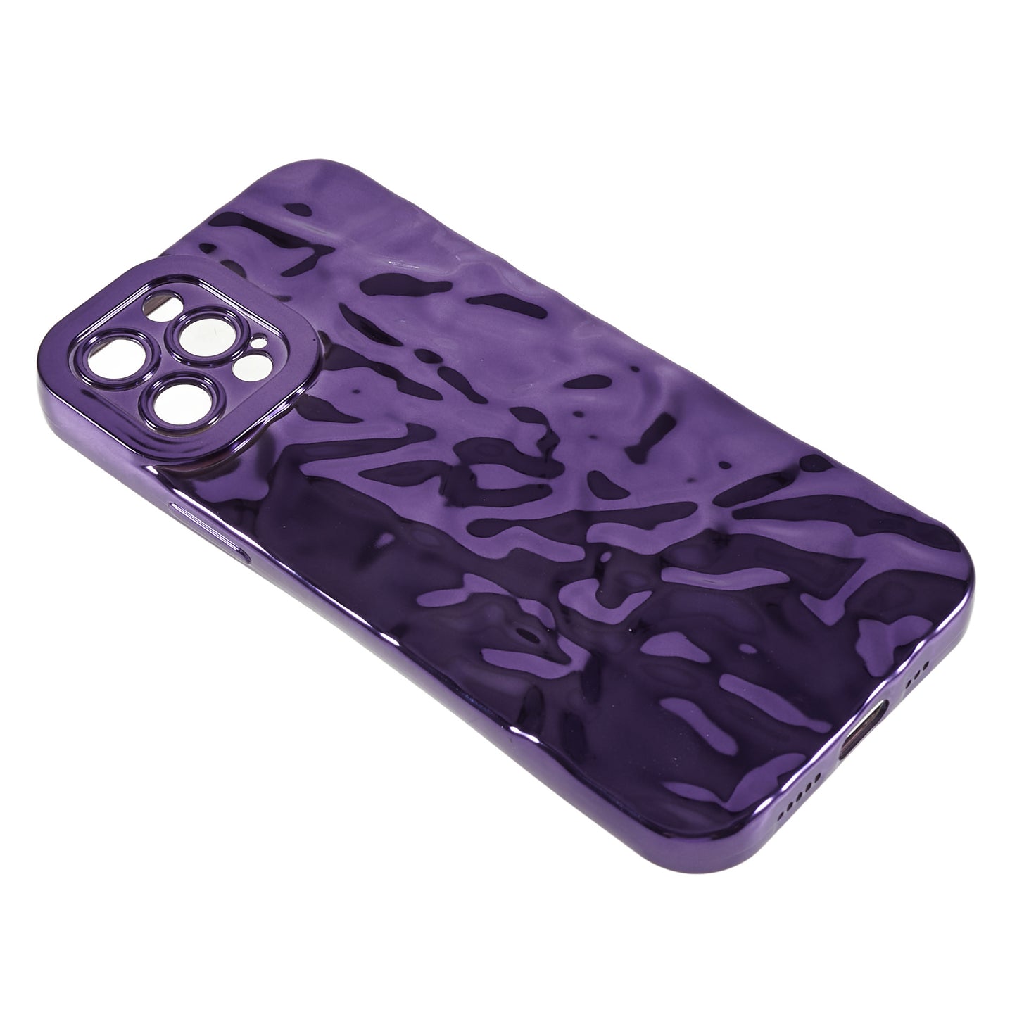 Phone TPU Case for iPhone 12 Pro Max , Wrinkled Uneven Electroplating Smartphone Cover