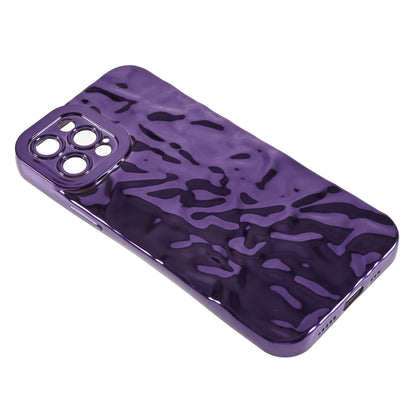 Phone TPU Case for iPhone 12 Pro Max , Wrinkled Uneven Electroplating Smartphone Cover