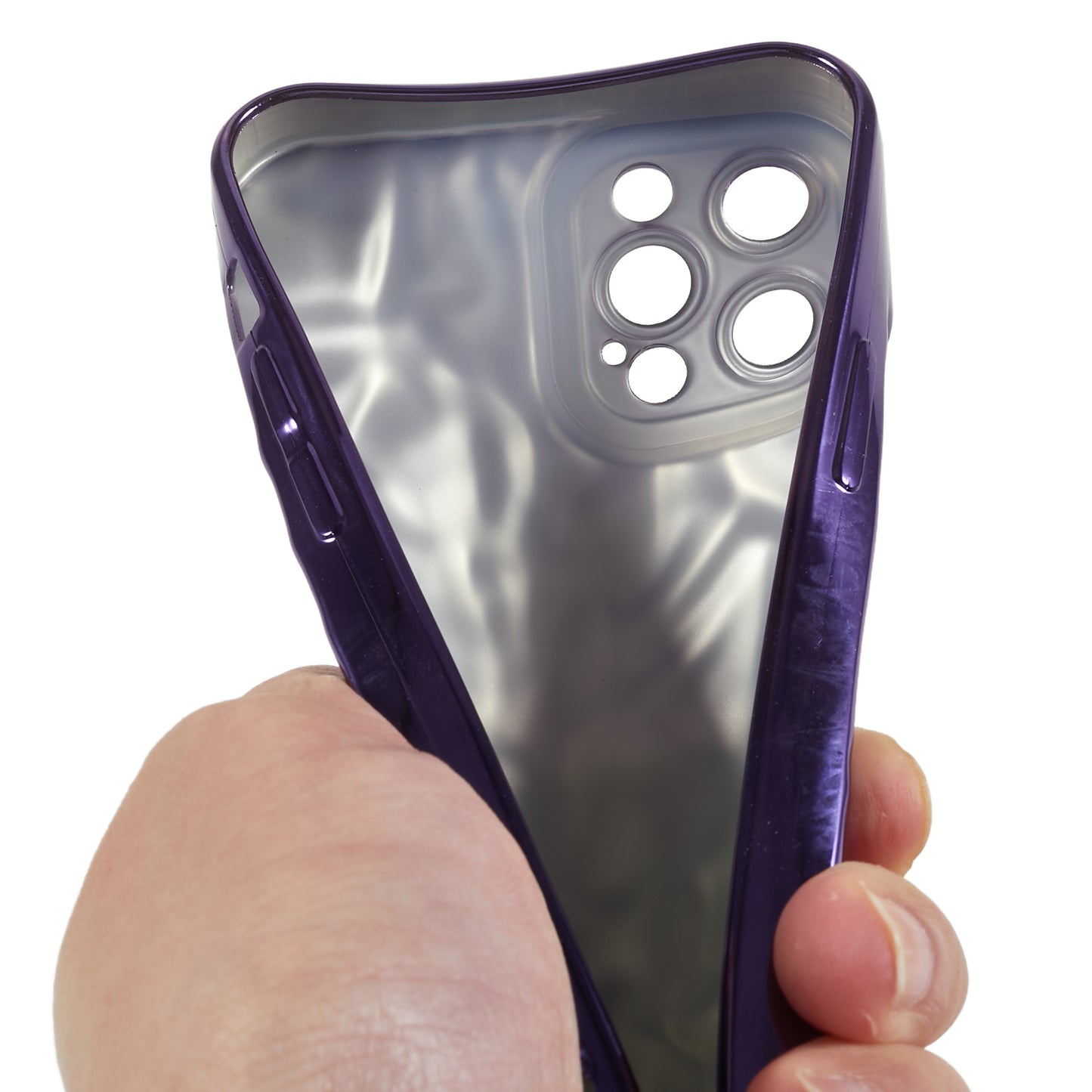 Phone TPU Case for iPhone 12 Pro Max , Wrinkled Uneven Electroplating Smartphone Cover