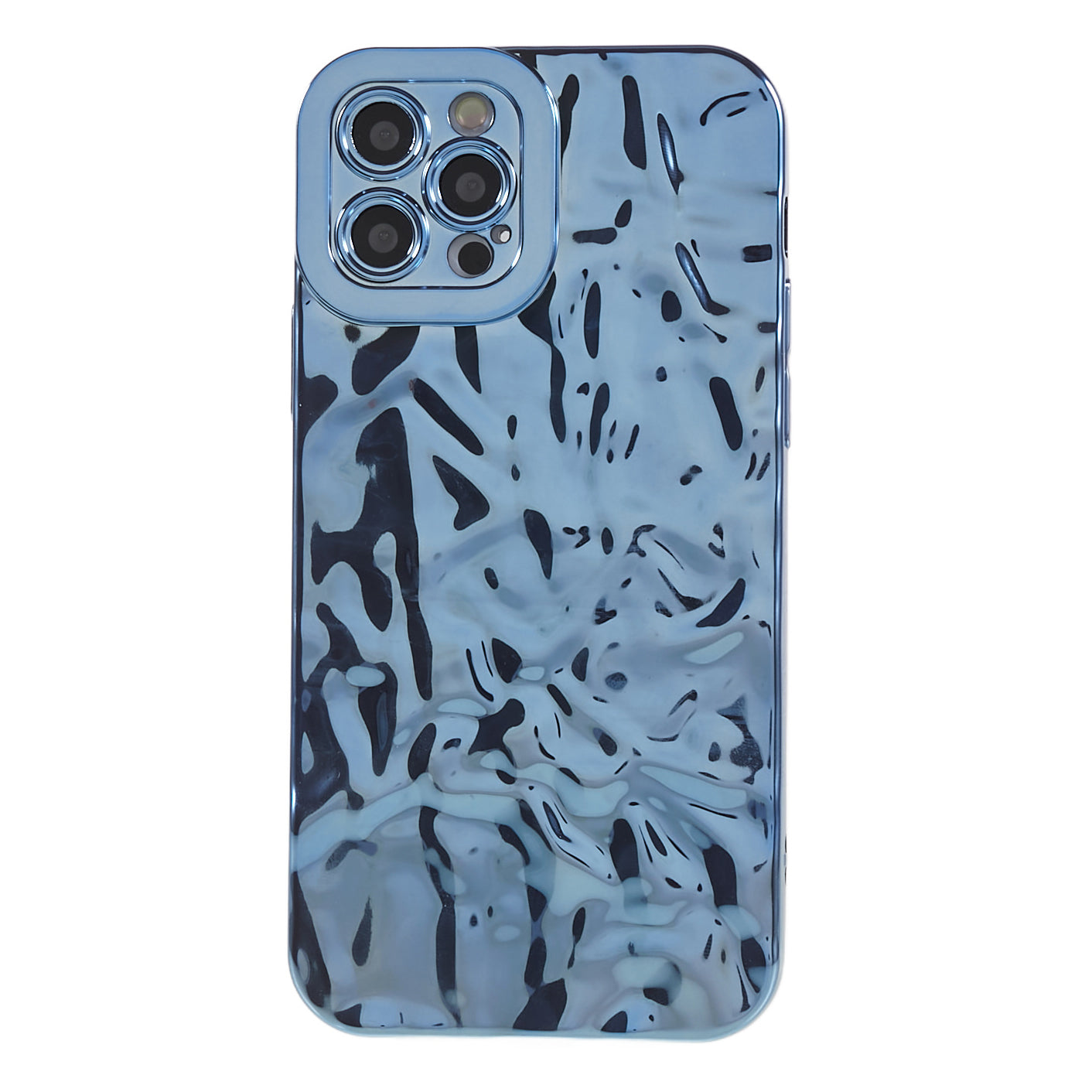 Electroplating Phone Case for iPhone 12 Pro , Wrinkled Uneven Anti-scratch TPU Cover