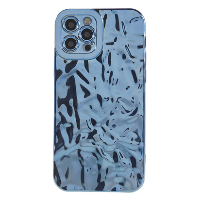 Electroplating Phone Case for iPhone 12 Pro , Wrinkled Uneven Anti-scratch TPU Cover