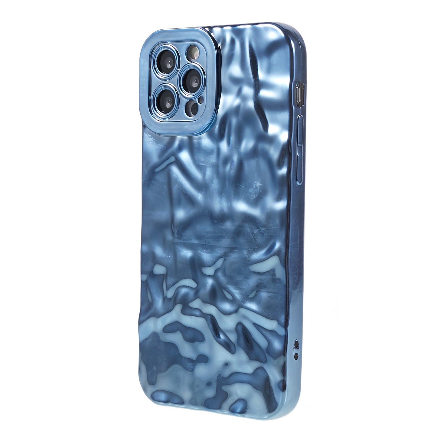 Electroplating Phone Case for iPhone 12 Pro , Wrinkled Uneven Anti-scratch TPU Cover