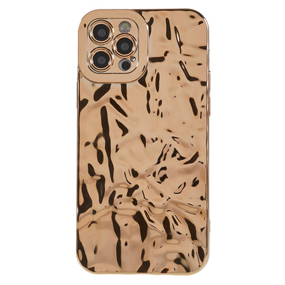 Electroplating Phone Case for iPhone 12 Pro , Wrinkled Uneven Anti-scratch TPU Cover