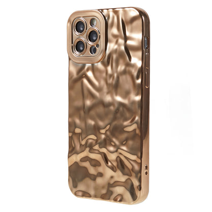Electroplating Phone Case for iPhone 12 Pro , Wrinkled Uneven Anti-scratch TPU Cover