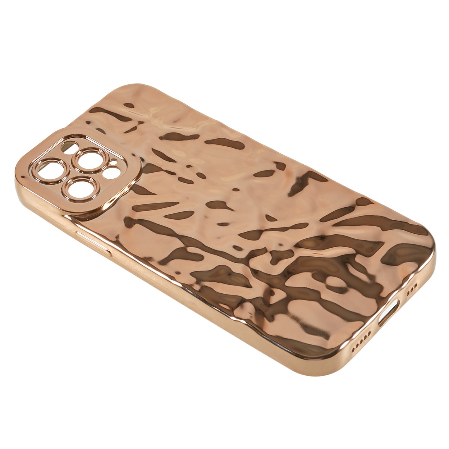 Electroplating Phone Case for iPhone 12 Pro , Wrinkled Uneven Anti-scratch TPU Cover