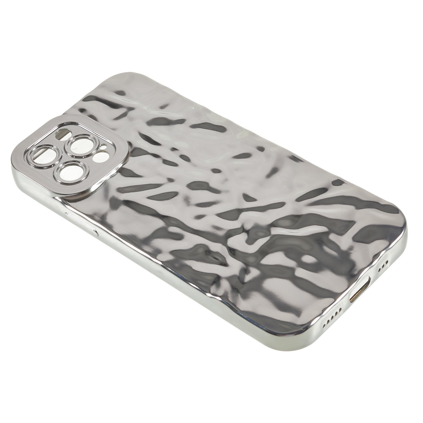 Electroplating Phone Case for iPhone 12 Pro , Wrinkled Uneven Anti-scratch TPU Cover