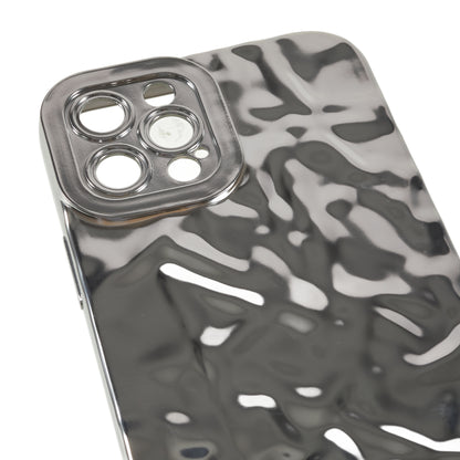 Electroplating Phone Case for iPhone 12 Pro , Wrinkled Uneven Anti-scratch TPU Cover
