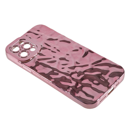 Electroplating Phone Case for iPhone 12 Pro , Wrinkled Uneven Anti-scratch TPU Cover