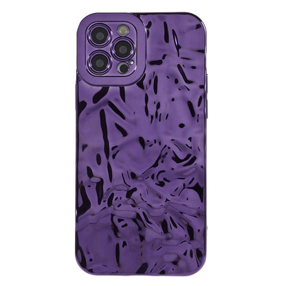Electroplating Phone Case for iPhone 12 Pro , Wrinkled Uneven Anti-scratch TPU Cover