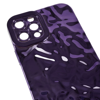 Electroplating Phone Case for iPhone 12 Pro , Wrinkled Uneven Anti-scratch TPU Cover
