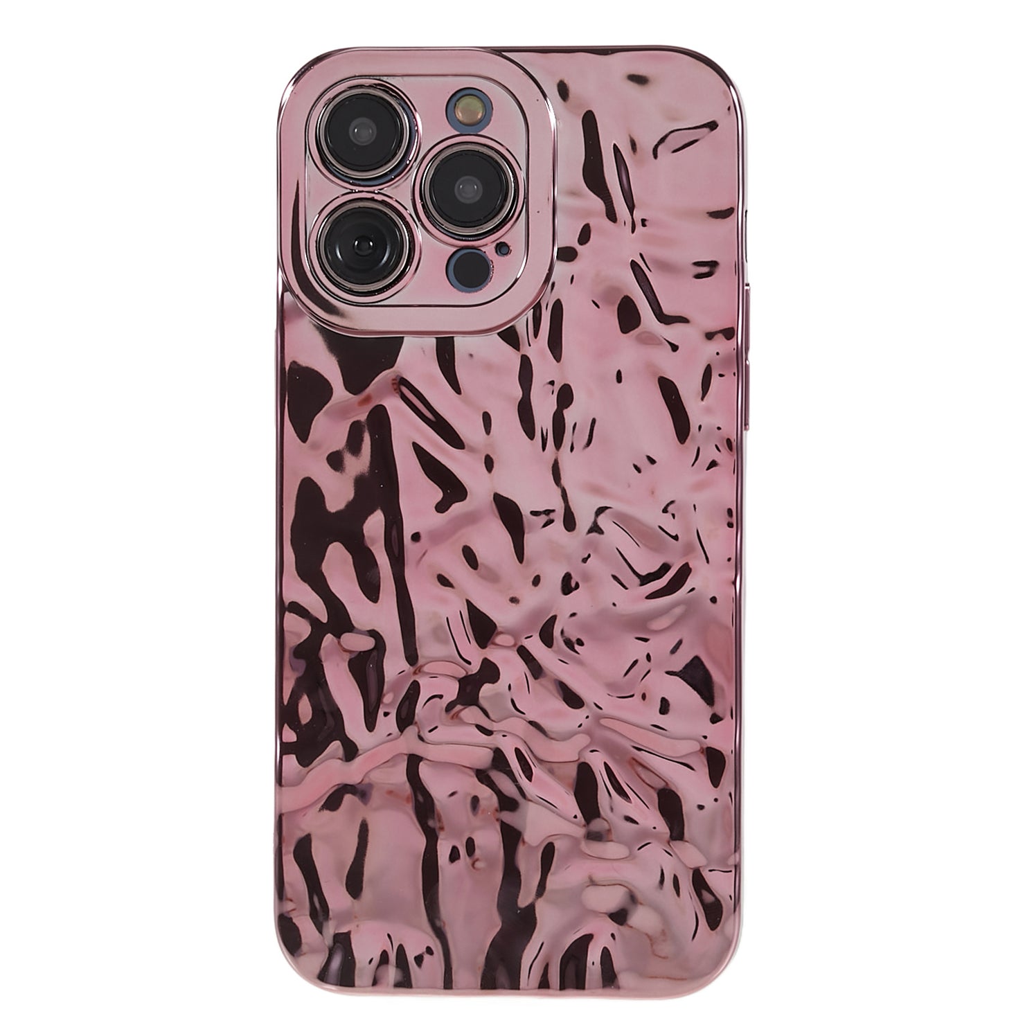 For iPhone 14 Pro Max Electroplating Soft TPU Phone Case Wrinkled Uneven Protective Phone Cover