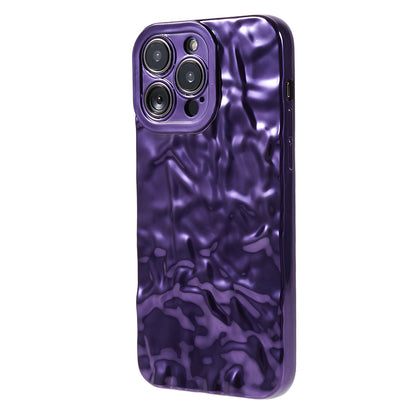For iPhone 13 Pro Max Electroplating TPU Case Wrinkled Uneven Anti-drop Phone Cover