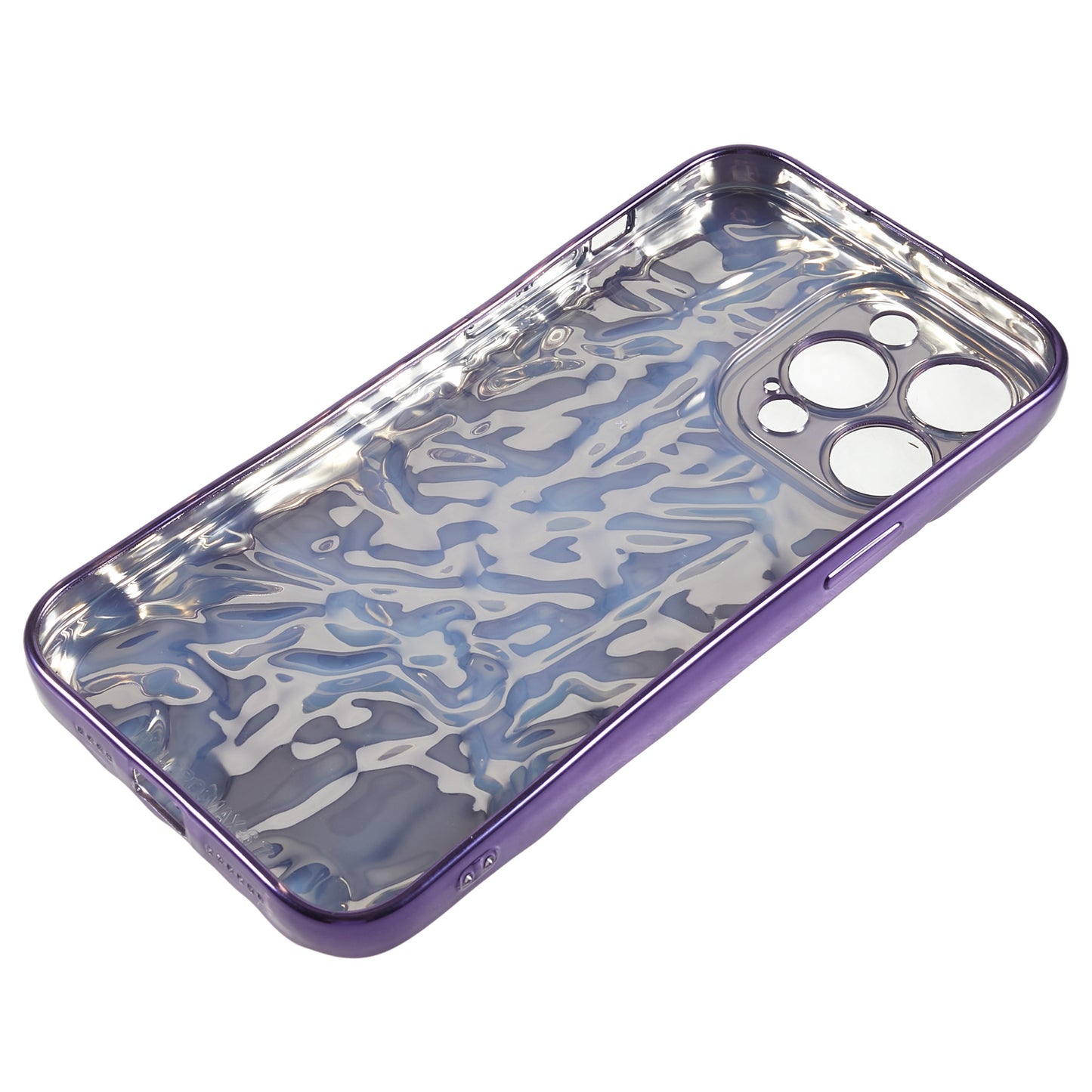 For iPhone 13 Pro Max Electroplating TPU Case Wrinkled Uneven Anti-drop Phone Cover