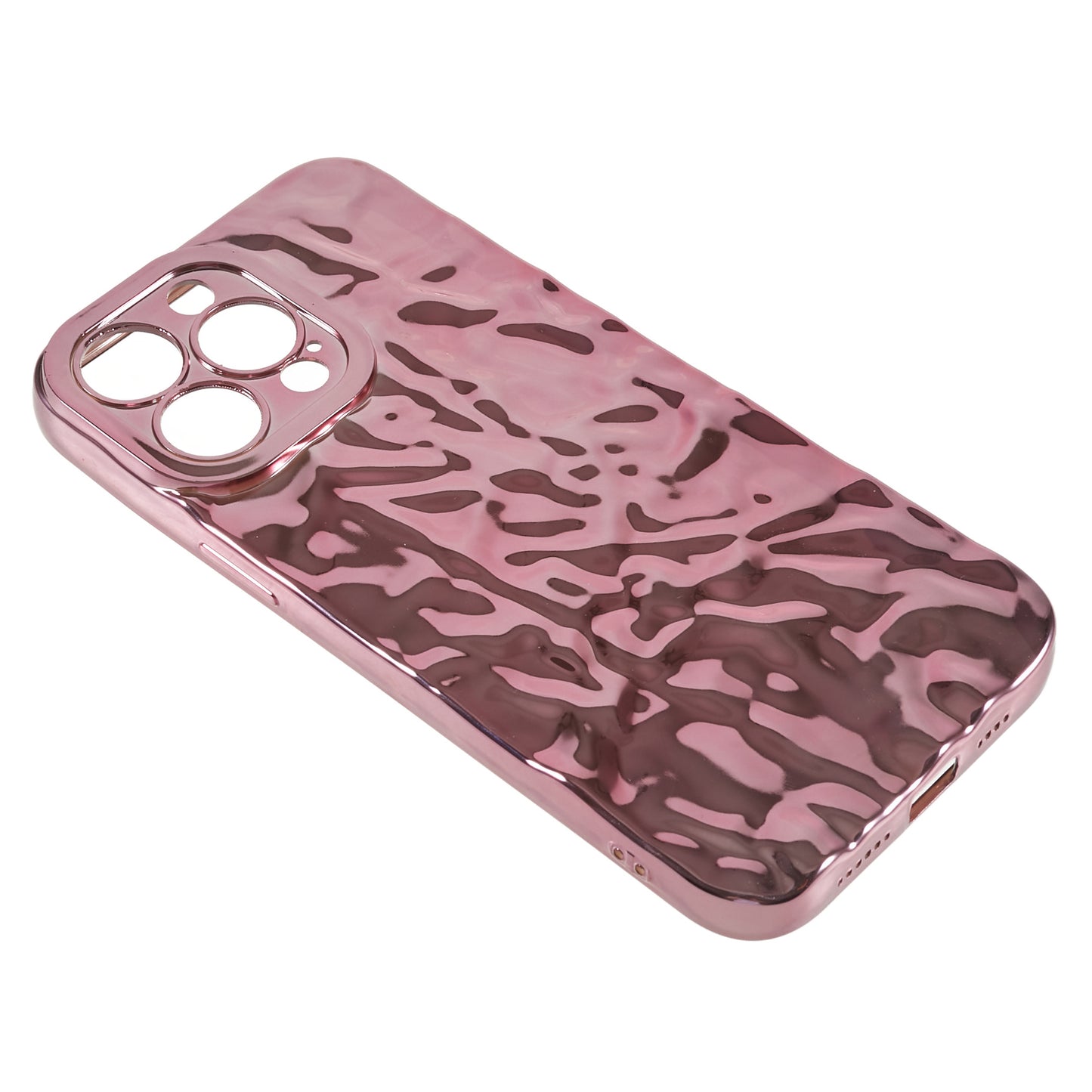 Anti-scratch Phone Case for iPhone 14 Pro , Electroplating Wrinkled Uneven Flexible TPU Cover