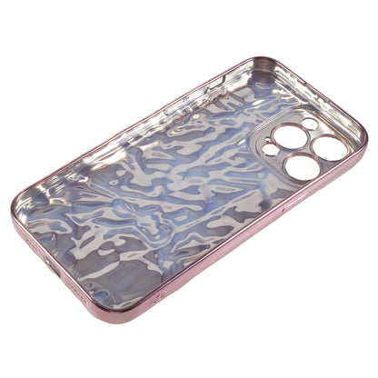 Anti-scratch Phone Case for iPhone 14 Pro , Electroplating Wrinkled Uneven Flexible TPU Cover