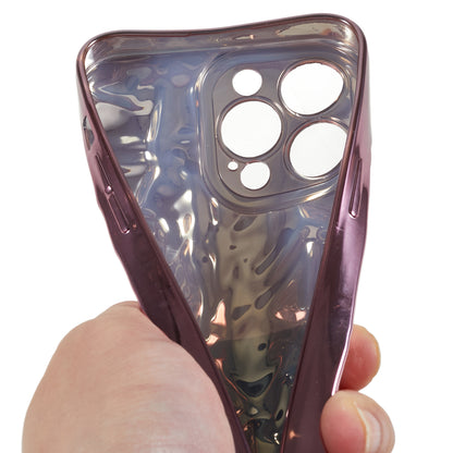 Anti-scratch Phone Case for iPhone 14 Pro , Electroplating Wrinkled Uneven Flexible TPU Cover