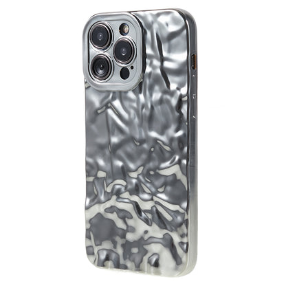 Anti-scratch Phone Case for iPhone 14 Pro , Electroplating Wrinkled Uneven Flexible TPU Cover