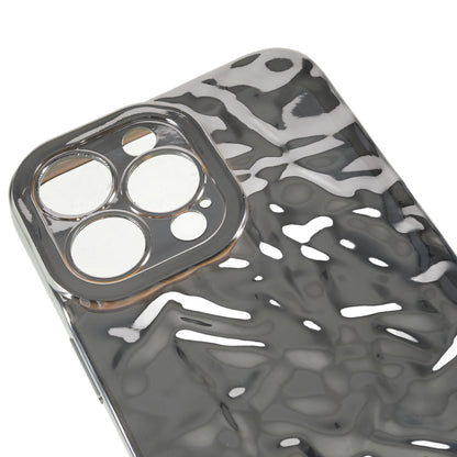 Anti-scratch Phone Case for iPhone 14 Pro , Electroplating Wrinkled Uneven Flexible TPU Cover