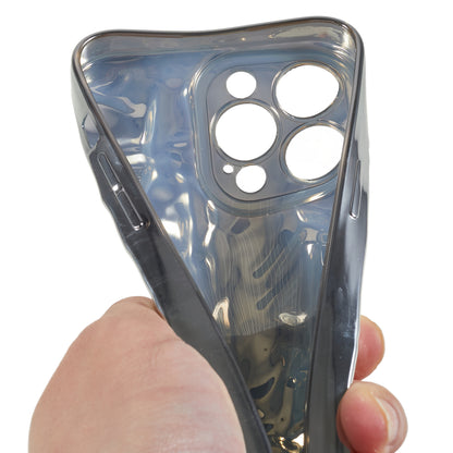 Anti-scratch Phone Case for iPhone 14 Pro , Electroplating Wrinkled Uneven Flexible TPU Cover