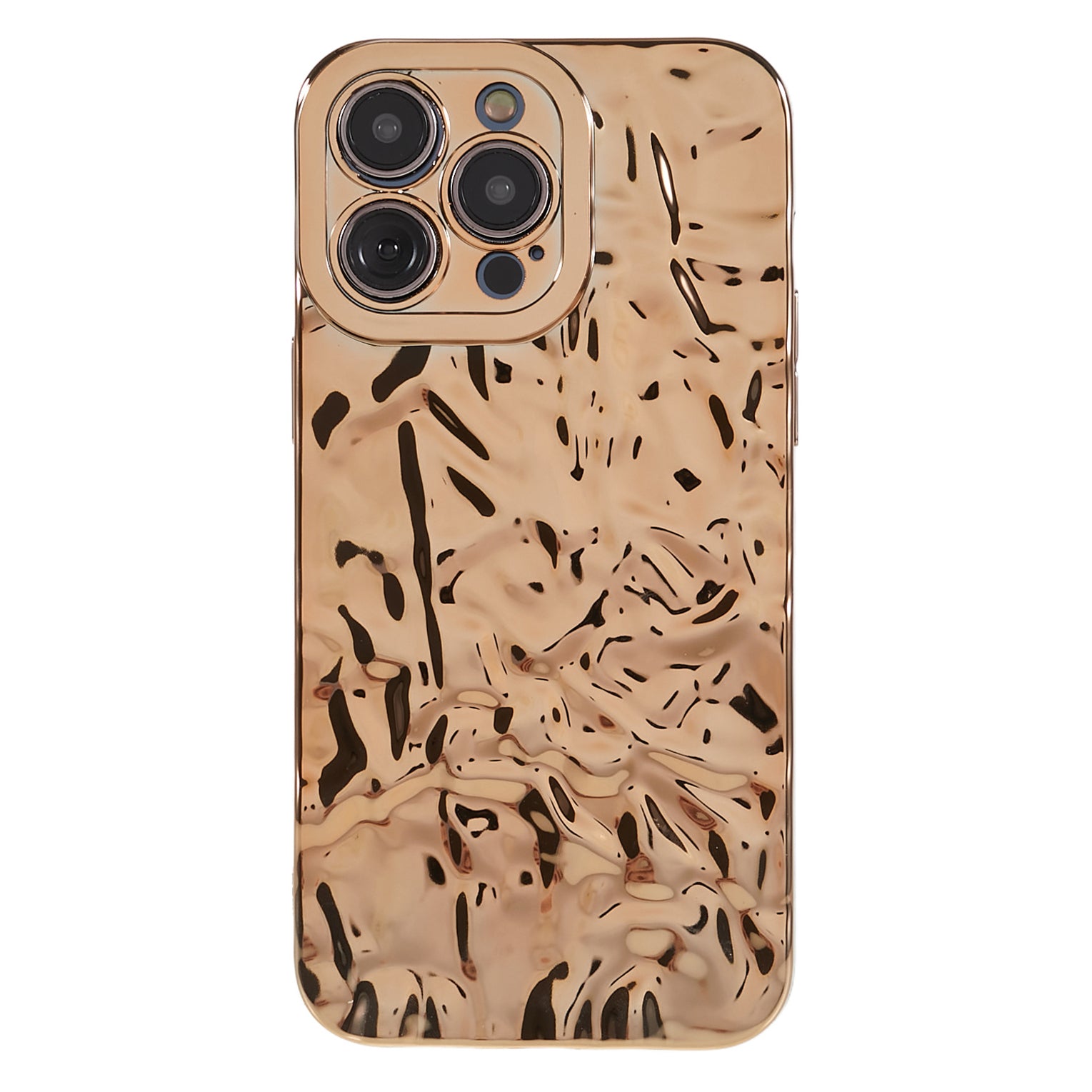 Anti-scratch Phone Case for iPhone 14 Pro , Electroplating Wrinkled Uneven Flexible TPU Cover