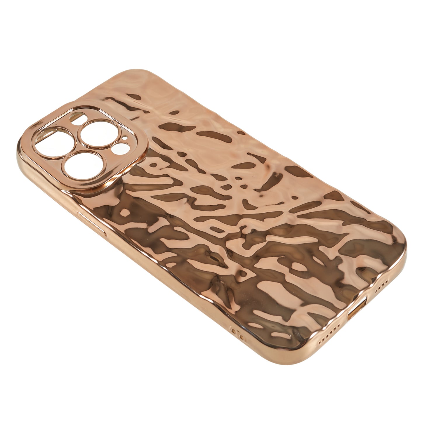 Anti-scratch Phone Case for iPhone 14 Pro , Electroplating Wrinkled Uneven Flexible TPU Cover