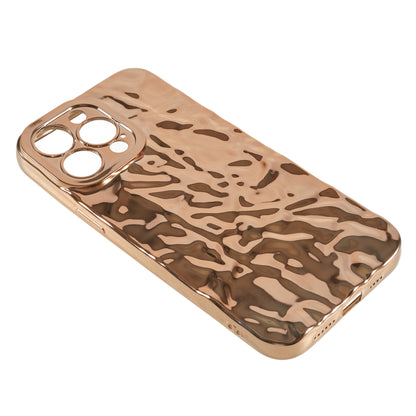 Anti-scratch Phone Case for iPhone 14 Pro , Electroplating Wrinkled Uneven Flexible TPU Cover