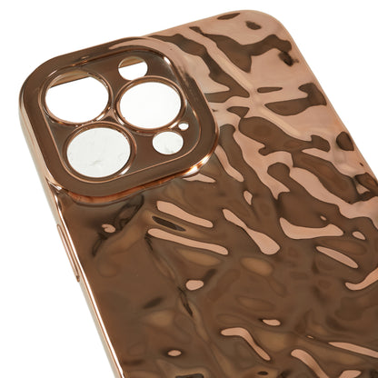 Anti-scratch Phone Case for iPhone 14 Pro , Electroplating Wrinkled Uneven Flexible TPU Cover