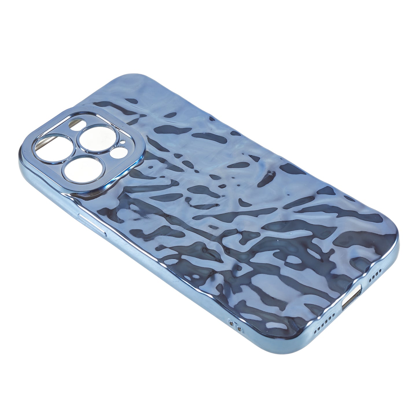 Anti-scratch Phone Case for iPhone 14 Pro , Electroplating Wrinkled Uneven Flexible TPU Cover