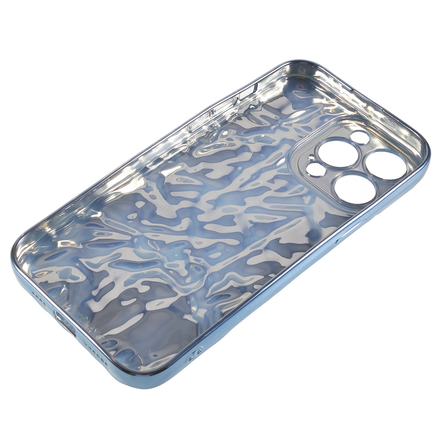 Anti-scratch Phone Case for iPhone 14 Pro , Electroplating Wrinkled Uneven Flexible TPU Cover