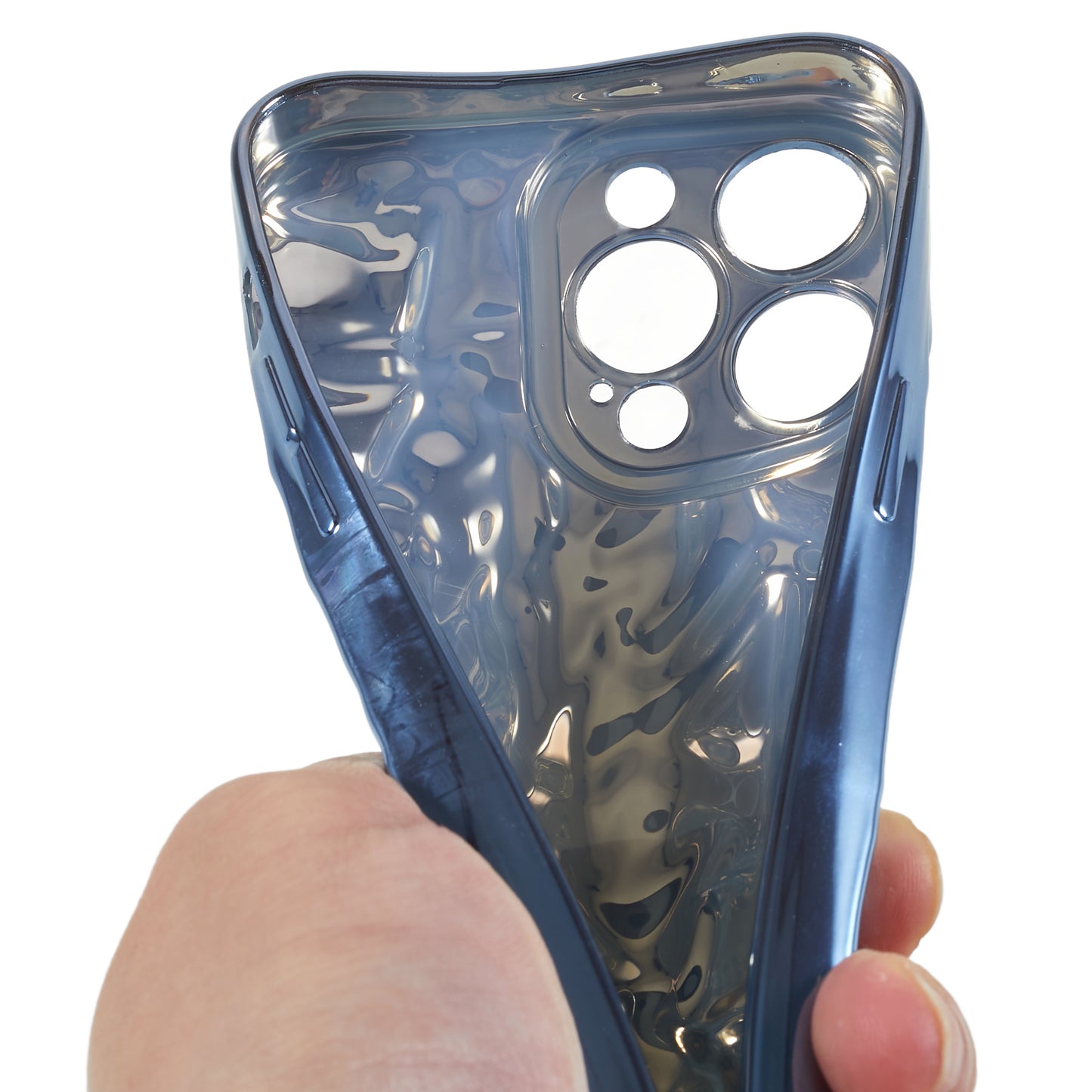 Anti-scratch Phone Case for iPhone 14 Pro , Electroplating Wrinkled Uneven Flexible TPU Cover