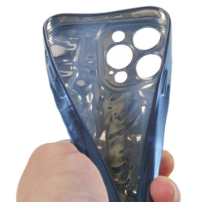 Anti-scratch Phone Case for iPhone 14 Pro , Electroplating Wrinkled Uneven Flexible TPU Cover
