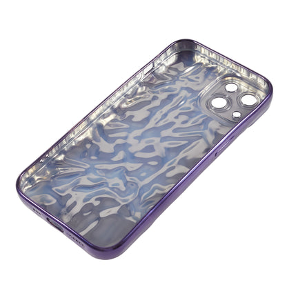 Electroplating TPU Case for iPhone 14 Plus , Wrinkled Uneven Mobile Phone Cover